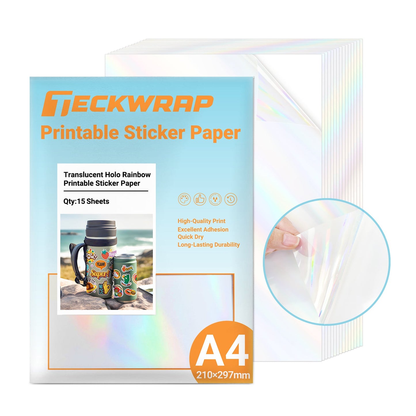 Translucent Holographic Printable Sticker Paper