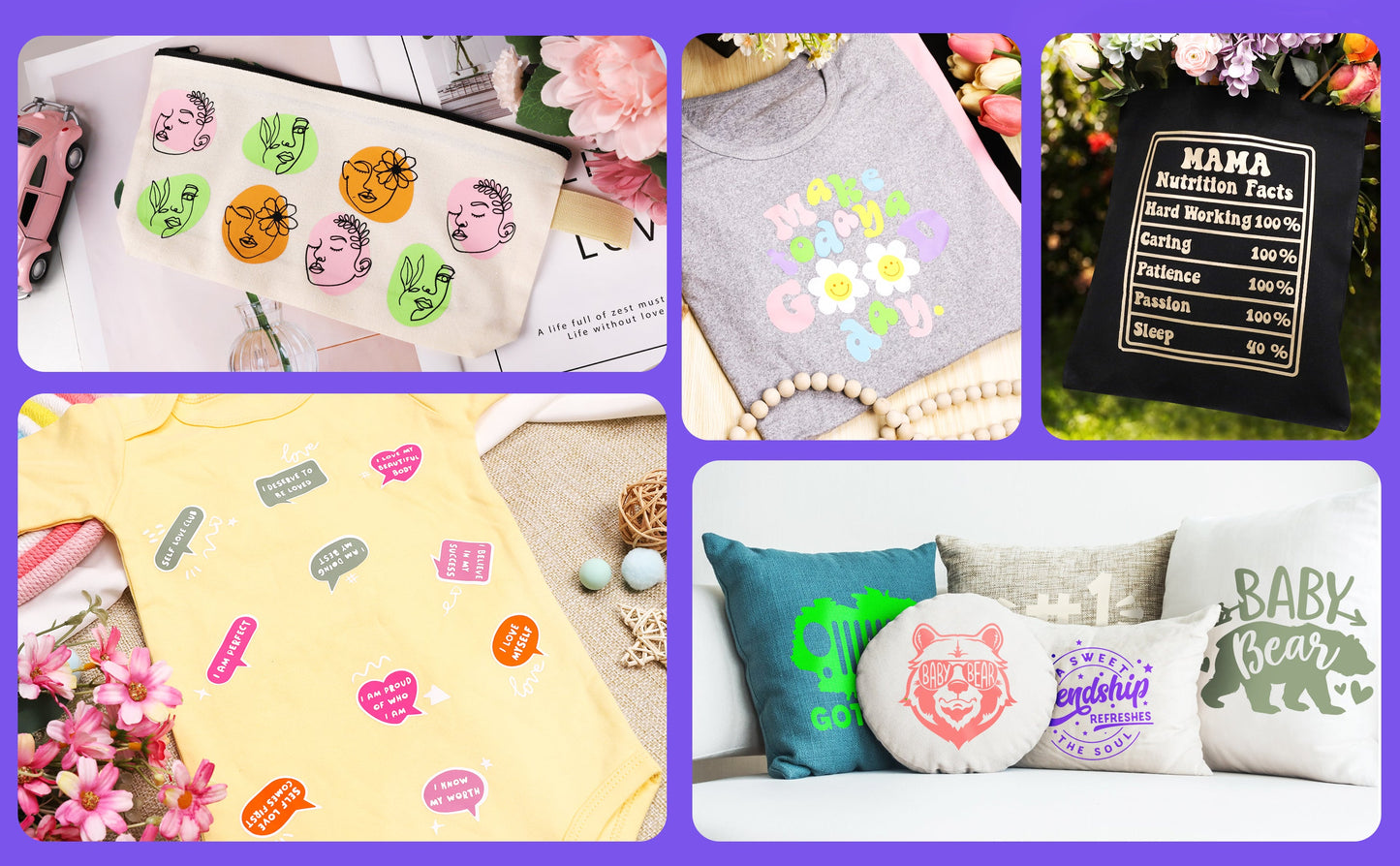 Pastel PU HTV Sheets Pack (7 PCS)