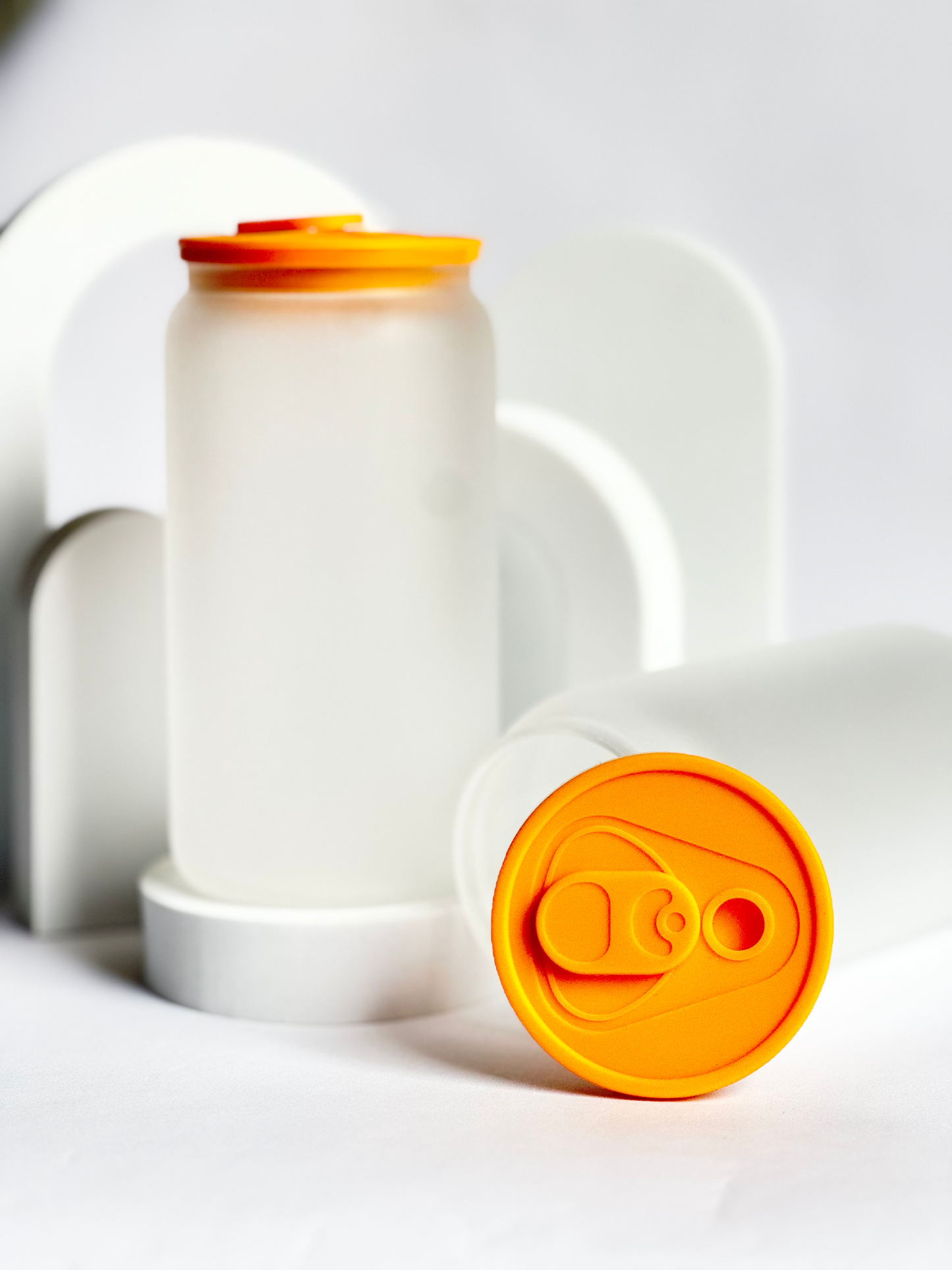 Frosted Soda Glass Tumbler for Sublimation 16oz (w/ straw and silicon lid)