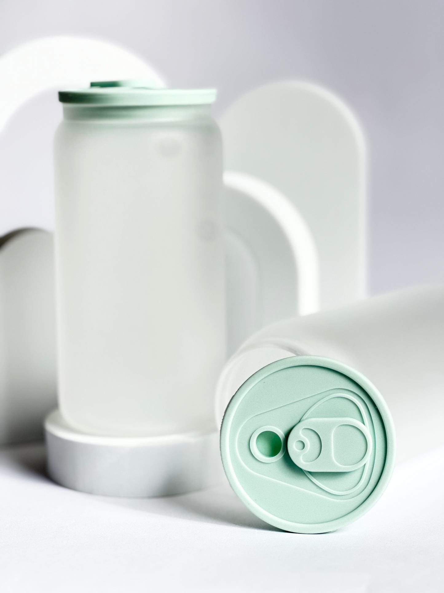Frosted Soda Glass Tumbler for Sublimation 16oz (w/ straw and silicon lid)