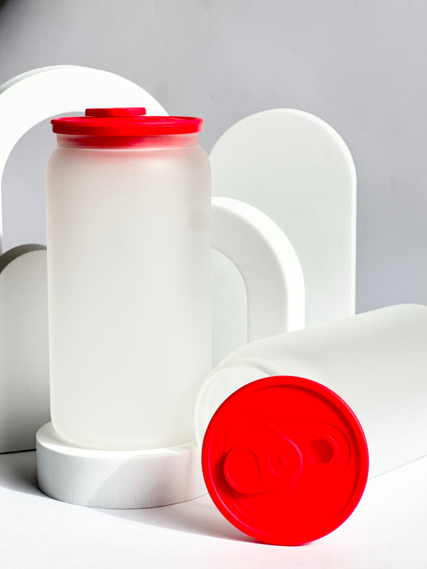 Frosted Soda Glass Tumbler for Sublimation 16oz (w/ straw and silicon lid)