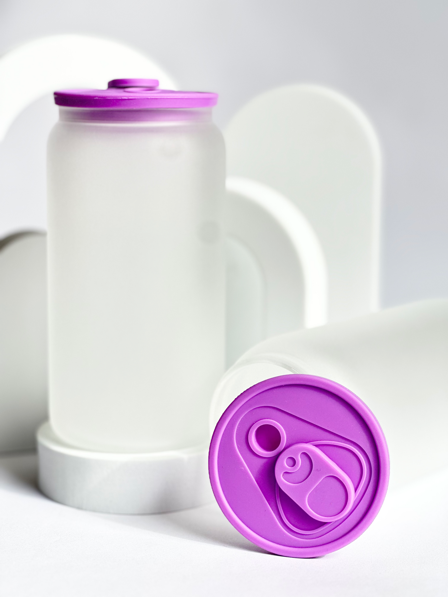 Frosted Soda Glass Tumbler for Sublimation 16oz (w/ straw and silicon lid)