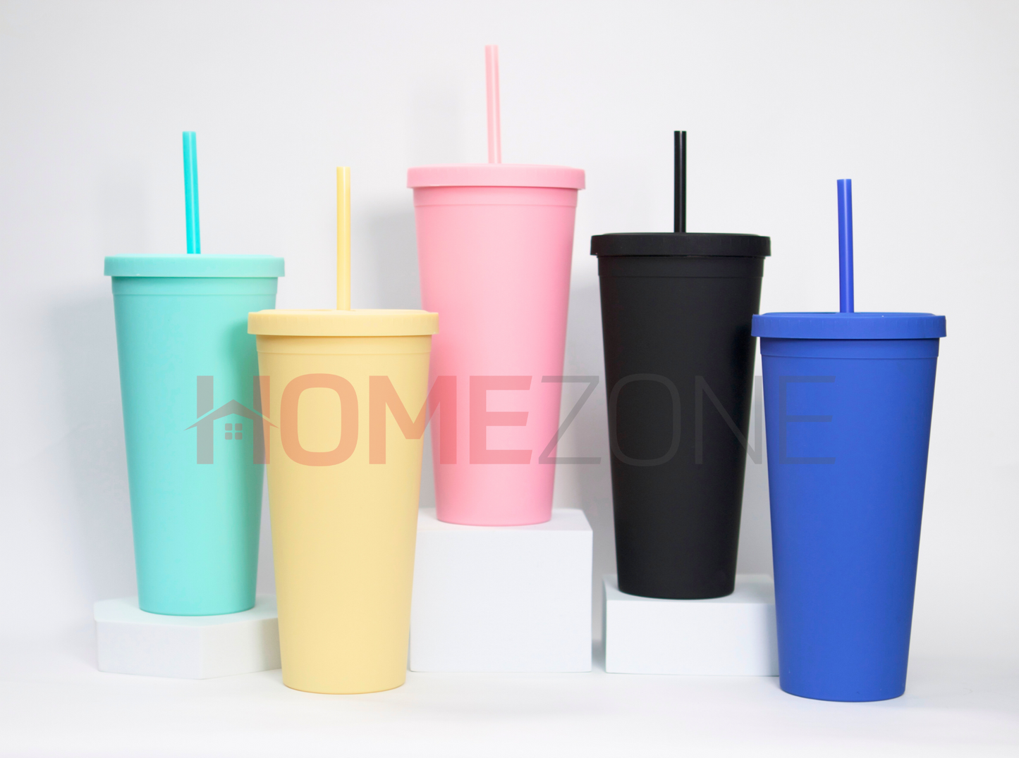 DOUBLE WALL PASTEL COLORED ACRYLIC TUMBLER CUPS 24OZ