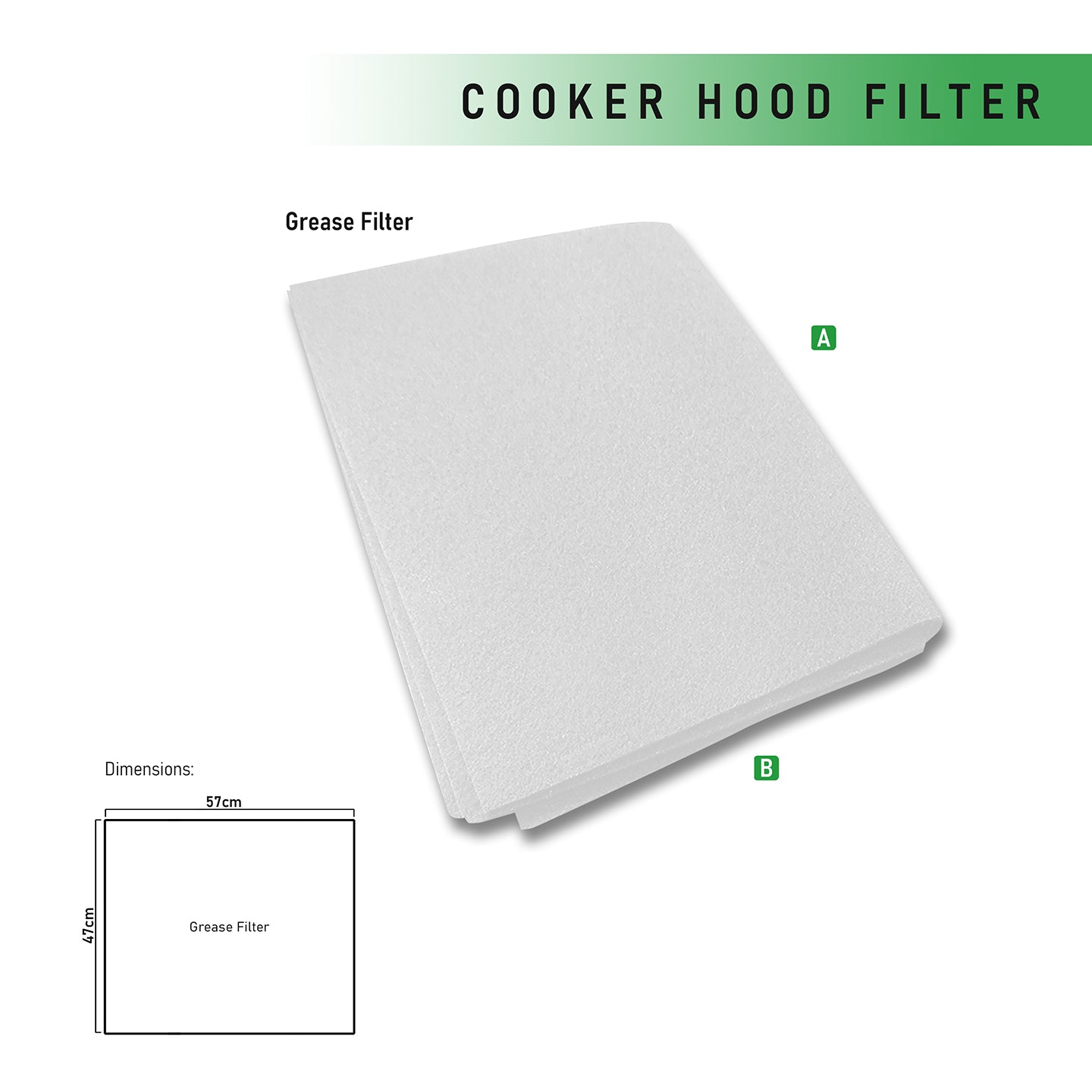 Cooker Hood Grease Filter Pack (47 x 57 cm, 2 Pc.)