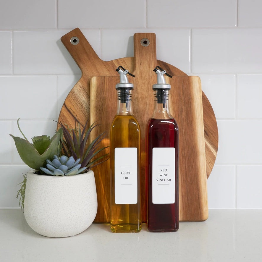 LIQUID BOTTLE WITH POURER - GLASS 500ML SET OF 4